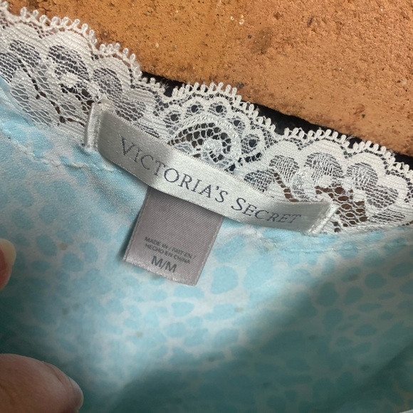 Victoria's Secret Blue and White Lace Slip - Picture 3 of 4